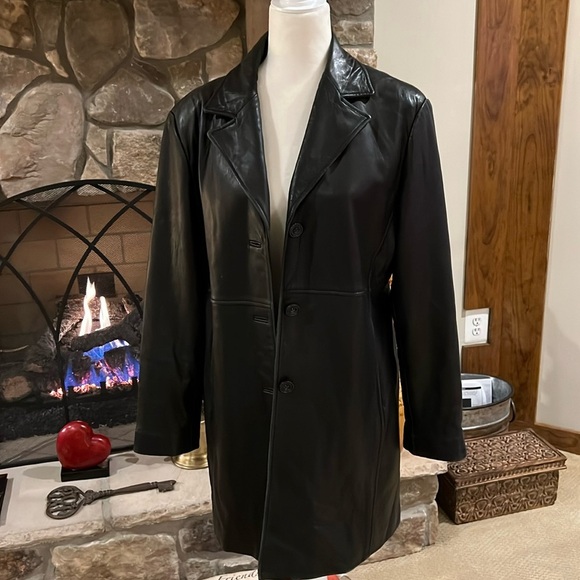 Winlit Jackets & Blazers - Winlit Vintage Black Leather Womens Jacket, size L